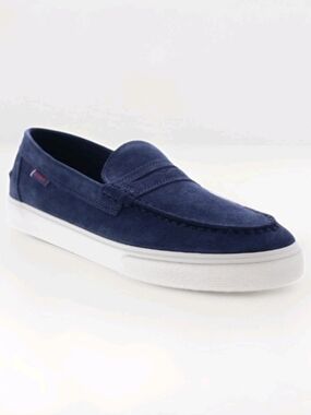 Sebago Manitou Loafers Navy Blue Suede Boat Shoes Slip On Docksides Men's Sz 12